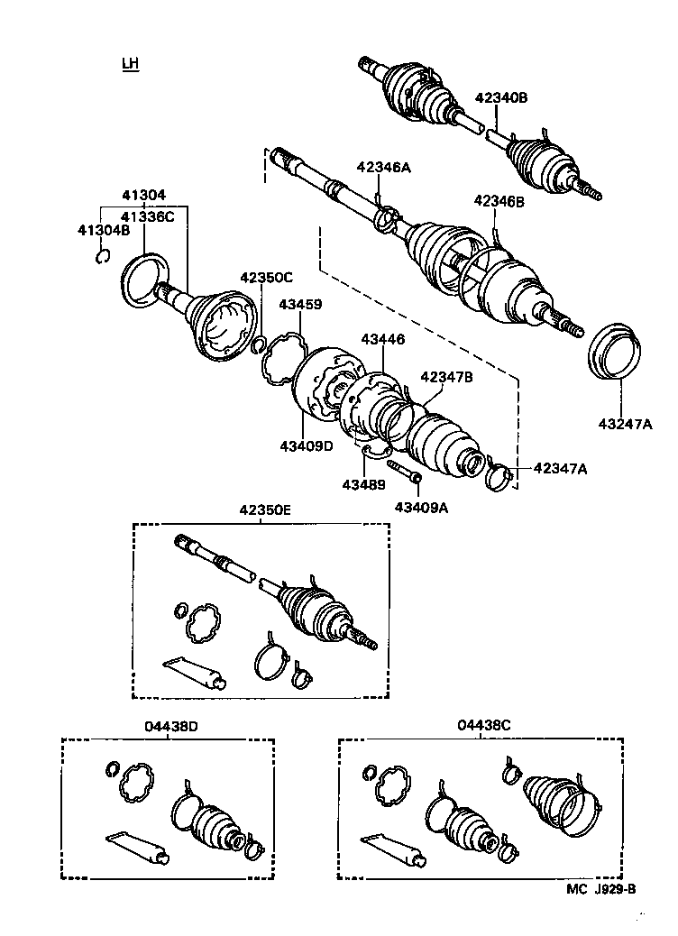 04437-17040 BOOT KIT, REAR DRIVE SHAFT product image