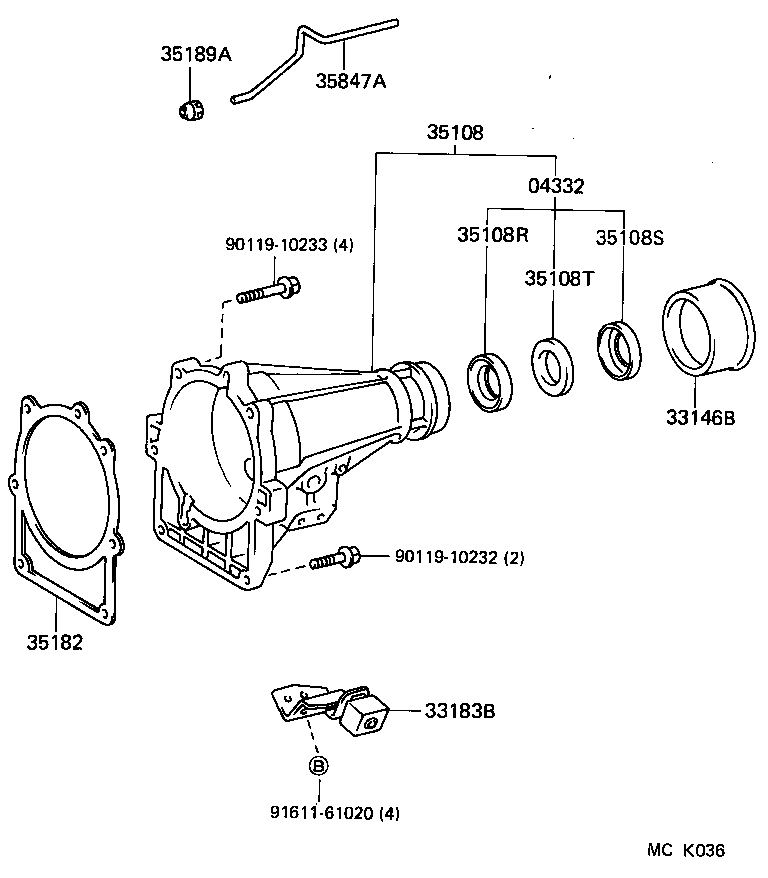 35015-26020 ADAPTER SUB-ASSY, TRANSMISSION CASE product image