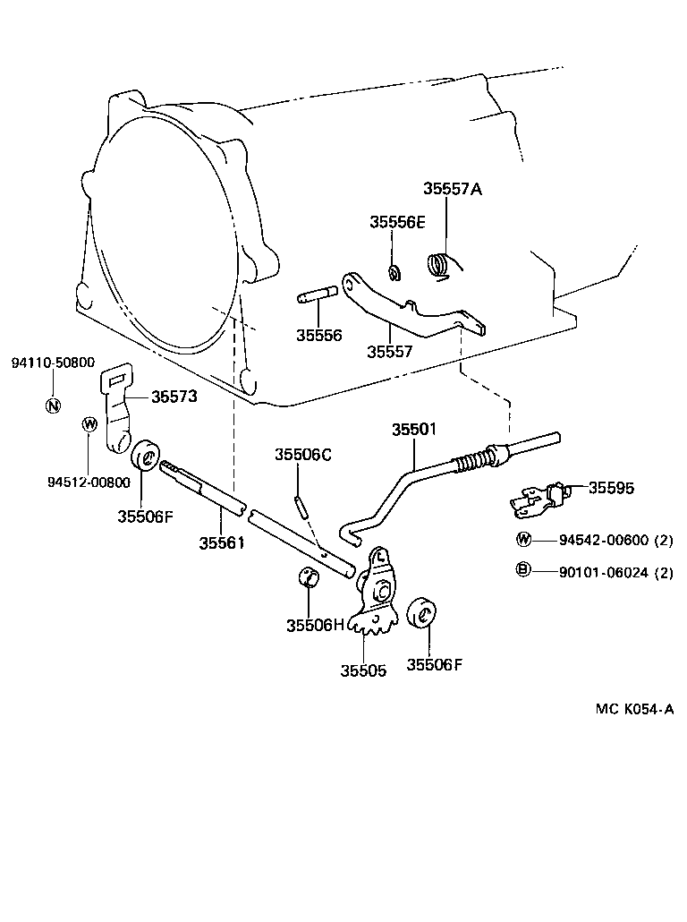 35561-35010 SHAFT, MANUAL VALVE LEVER product image