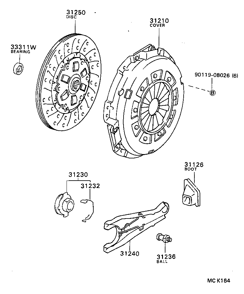 31230-36190 BEARING ASSY, CLUTCH RELEASE product image