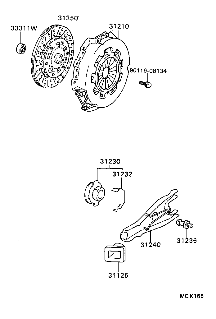 31230-36190 BEARING ASSY, CLUTCH RELEASE product image