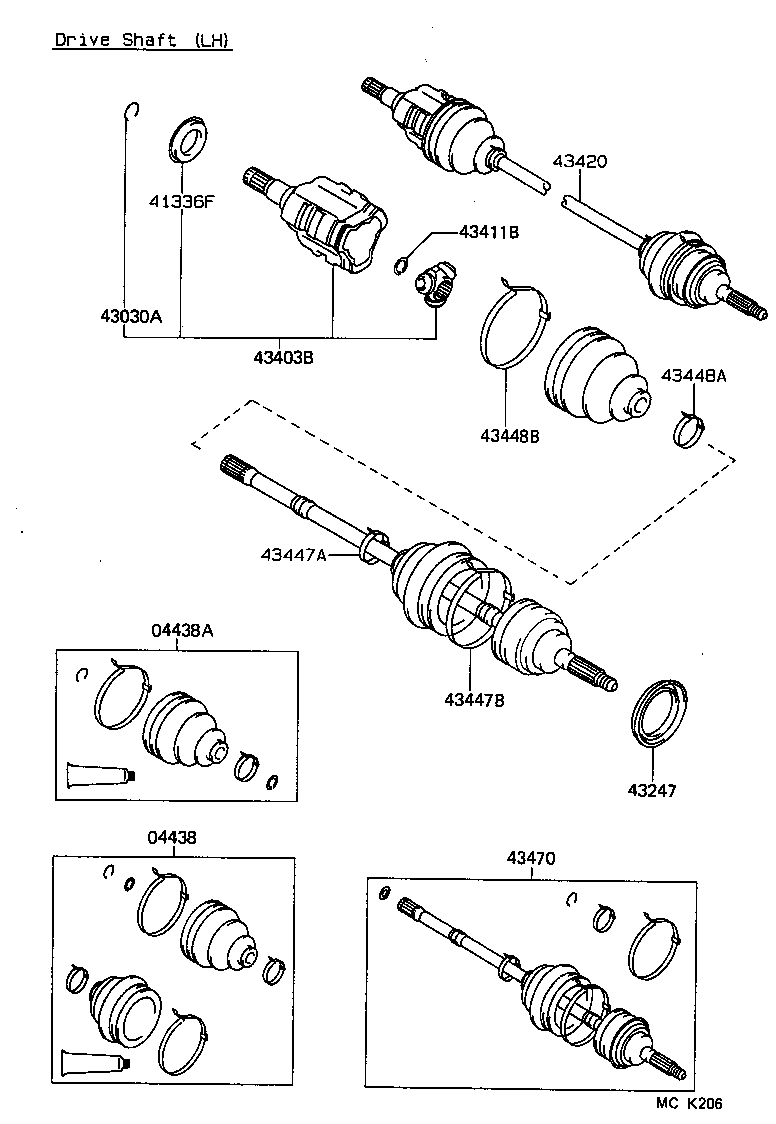 04438-10080 BOOT KIT, FRONT DRIVE SHAFT product image