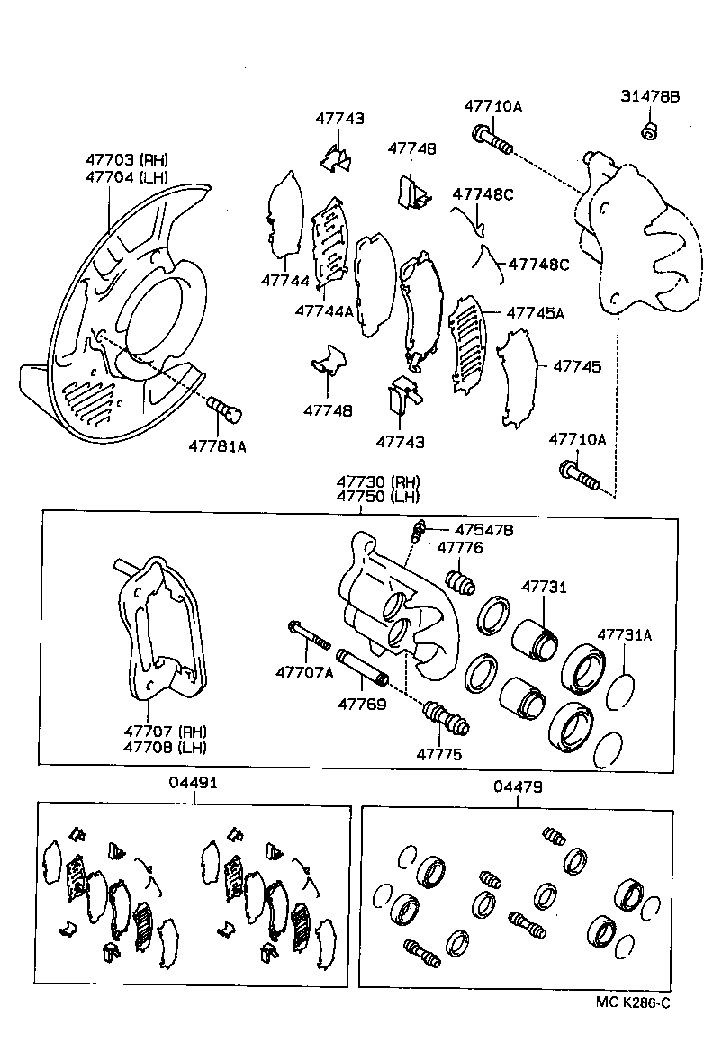 04465-28030 PAD KIT, DISC BRAKE, FRONT product image
