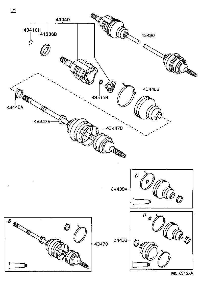 04438-03010 BOOT KIT, FRONT DRIVE SHAFT INBOARD JOINT product image
