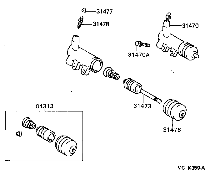 31470-18011 CYLINDER ASSY, CLUTCH RELEASE product image
