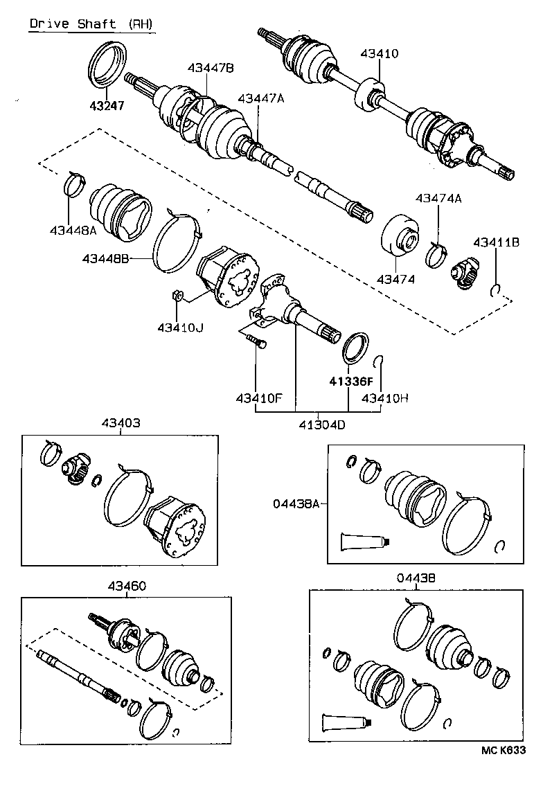 43410-20141 SHAFT ASSY, FRONT DRIVE, RH product image