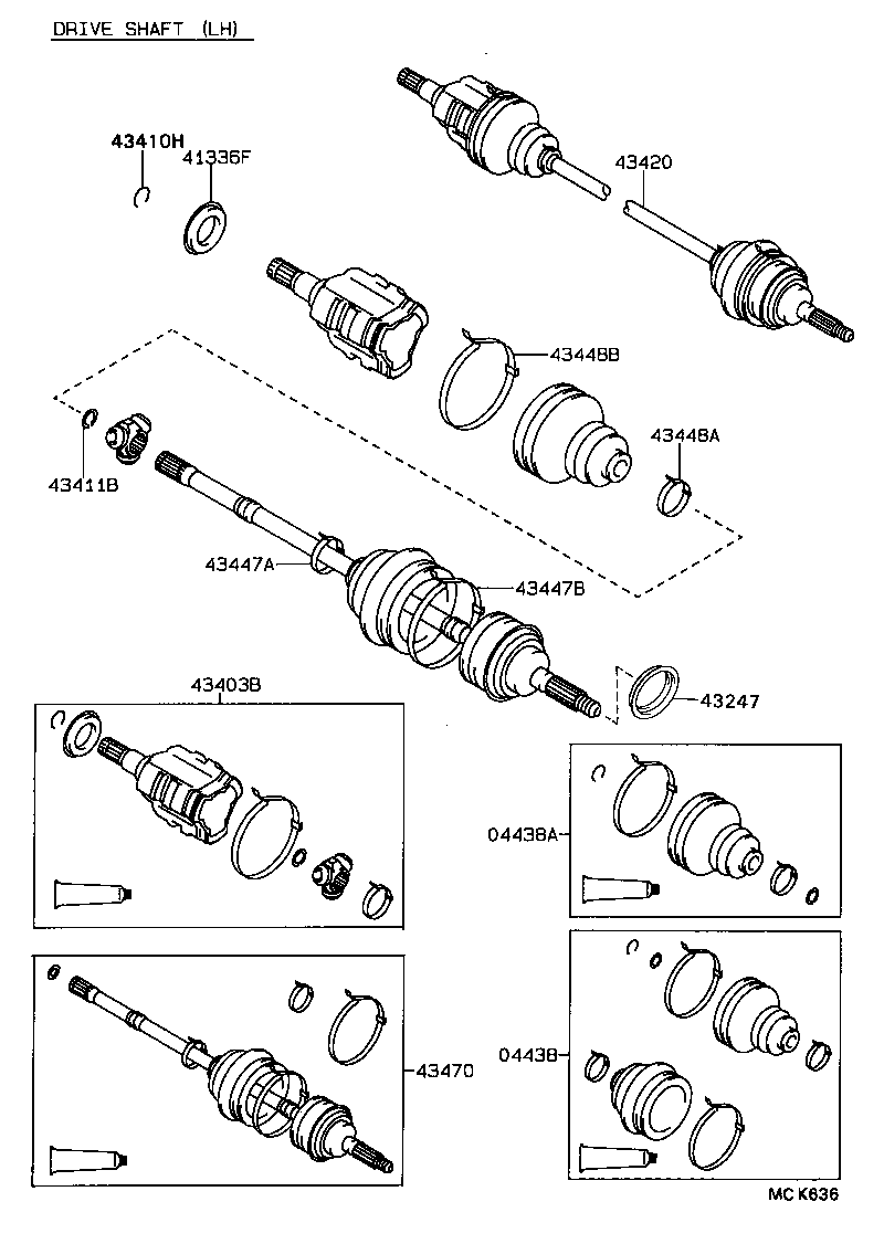 43410-20141 SHAFT ASSY, FRONT DRIVE, RH product image