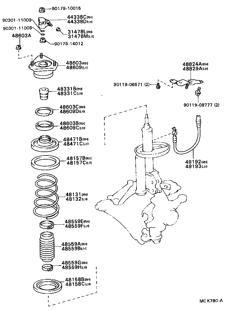 48157-20100 INSULATOR, FRONT COIL SPRING, UPPER RH product image