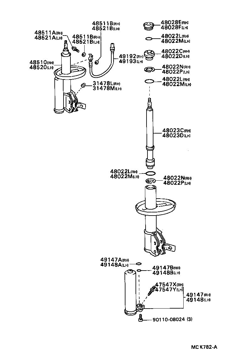 48157-20100 INSULATOR, FRONT COIL SPRING, UPPER RH product image