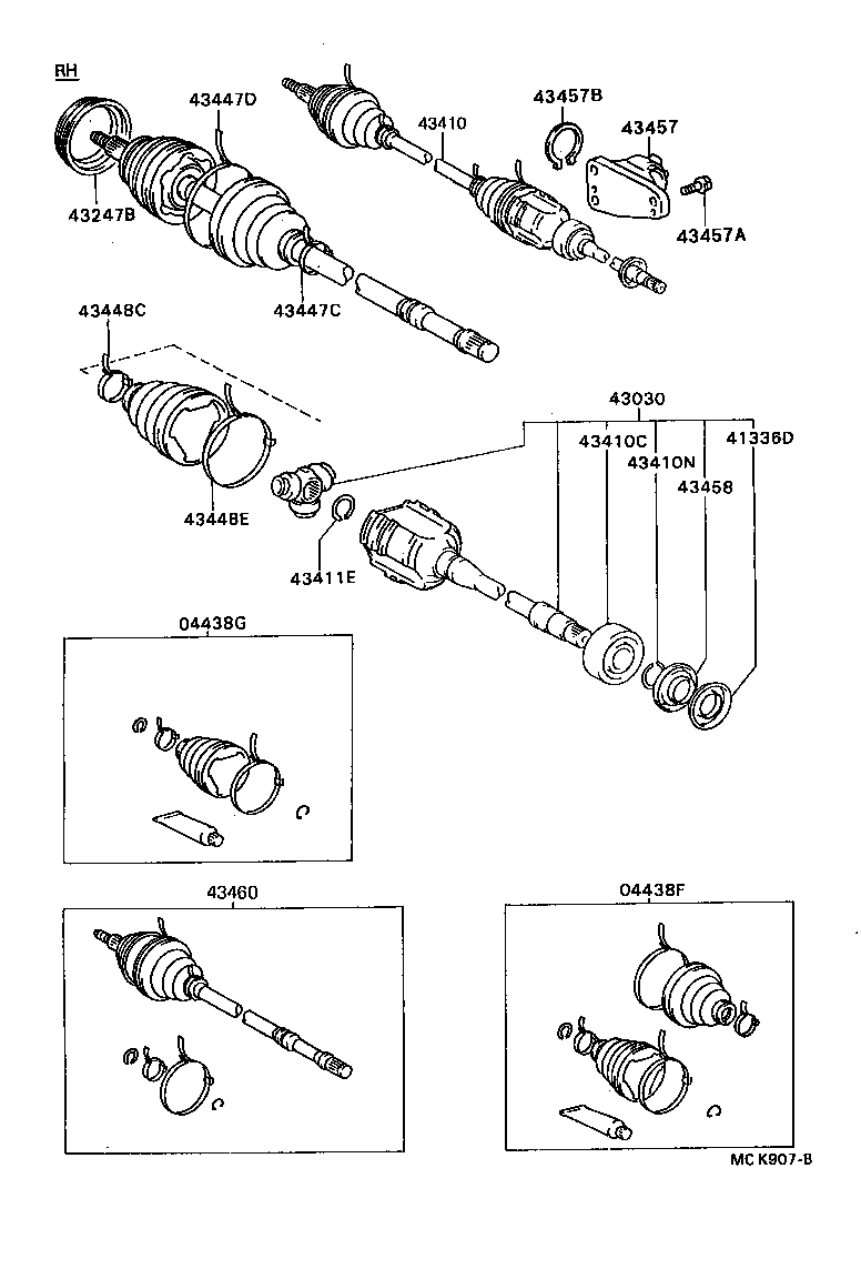 04438-32140 BOOT KIT, FRONT DRIVE SHAFT INBOARD JOINT, RH product image