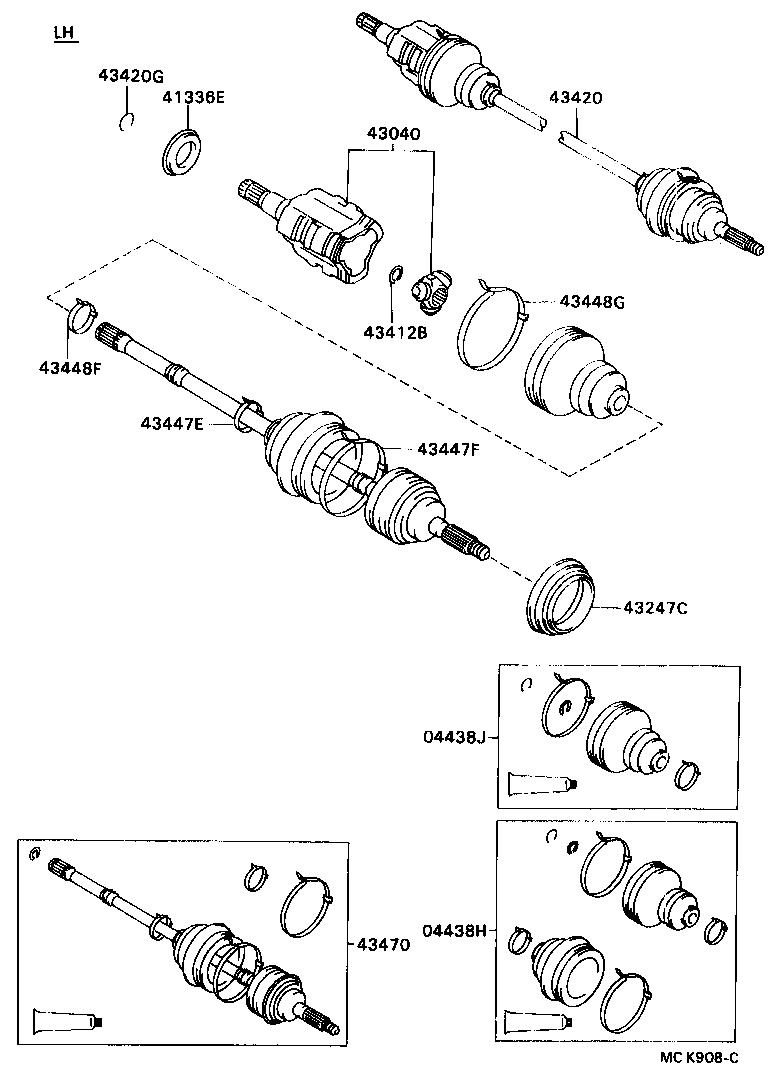 04438-32140 BOOT KIT, FRONT DRIVE SHAFT INBOARD JOINT, RH product image