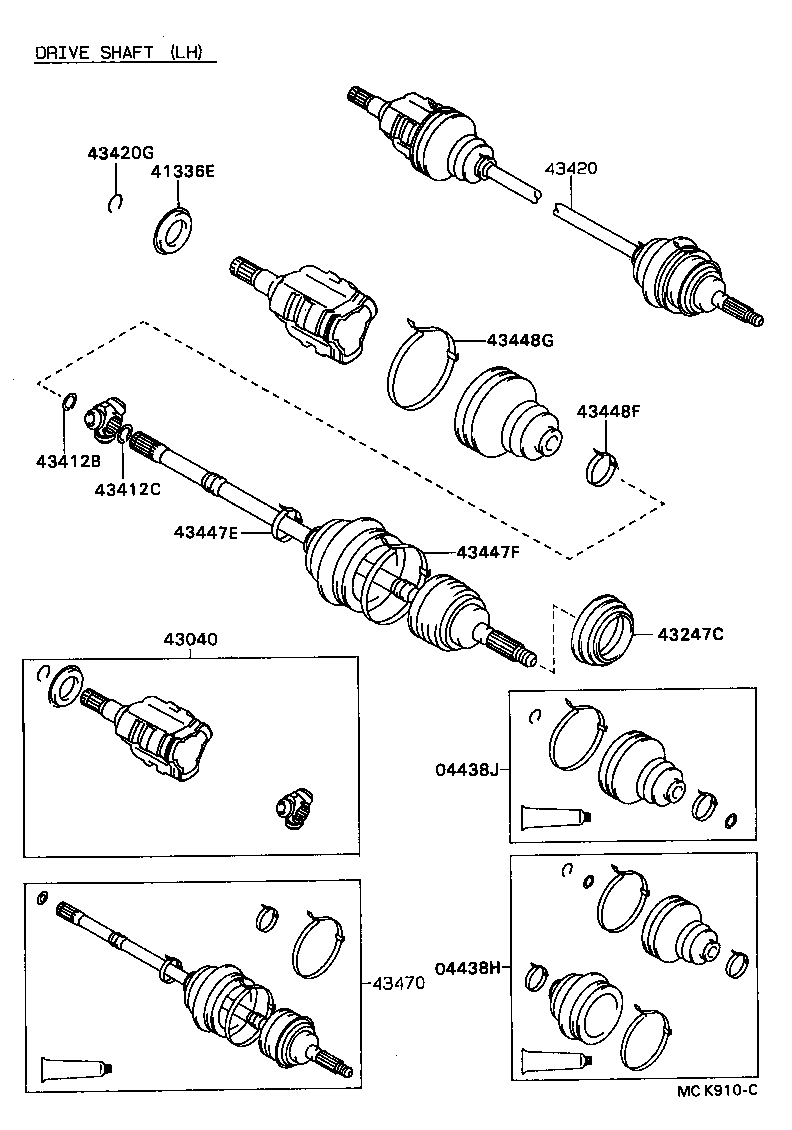 04438-32140 BOOT KIT, FRONT DRIVE SHAFT INBOARD JOINT, RH product image