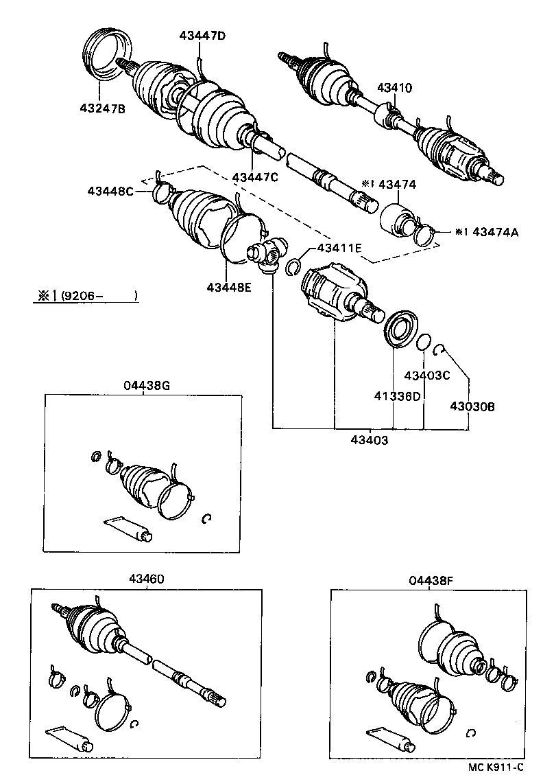 04438-32140 BOOT KIT, FRONT DRIVE SHAFT INBOARD JOINT, RH product image