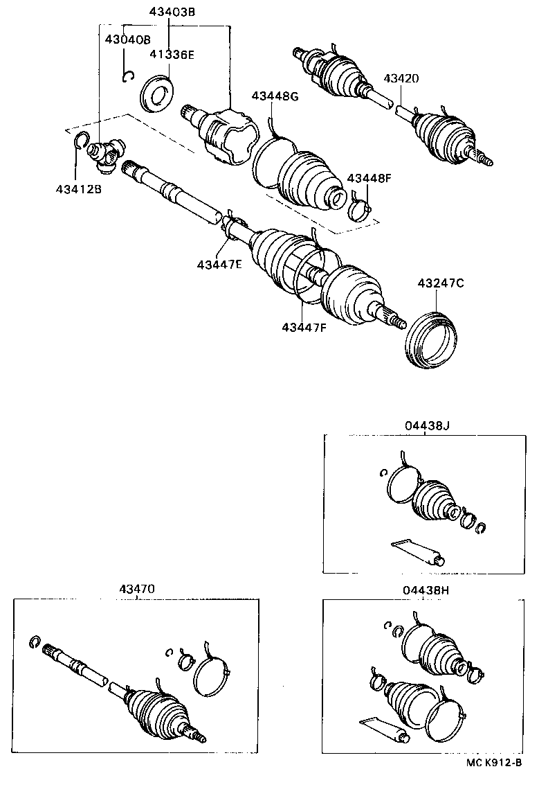 04438-32140 BOOT KIT, FRONT DRIVE SHAFT INBOARD JOINT, RH product image