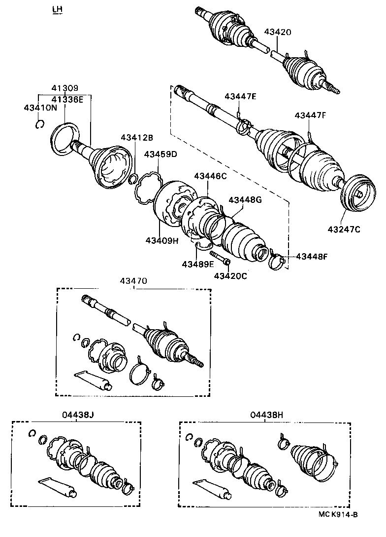 04438-32140 BOOT KIT, FRONT DRIVE SHAFT INBOARD JOINT, RH product image