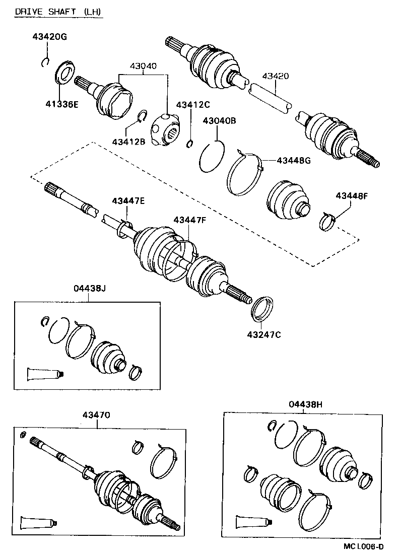 04438-32140 BOOT KIT, FRONT DRIVE SHAFT INBOARD JOINT, RH product image