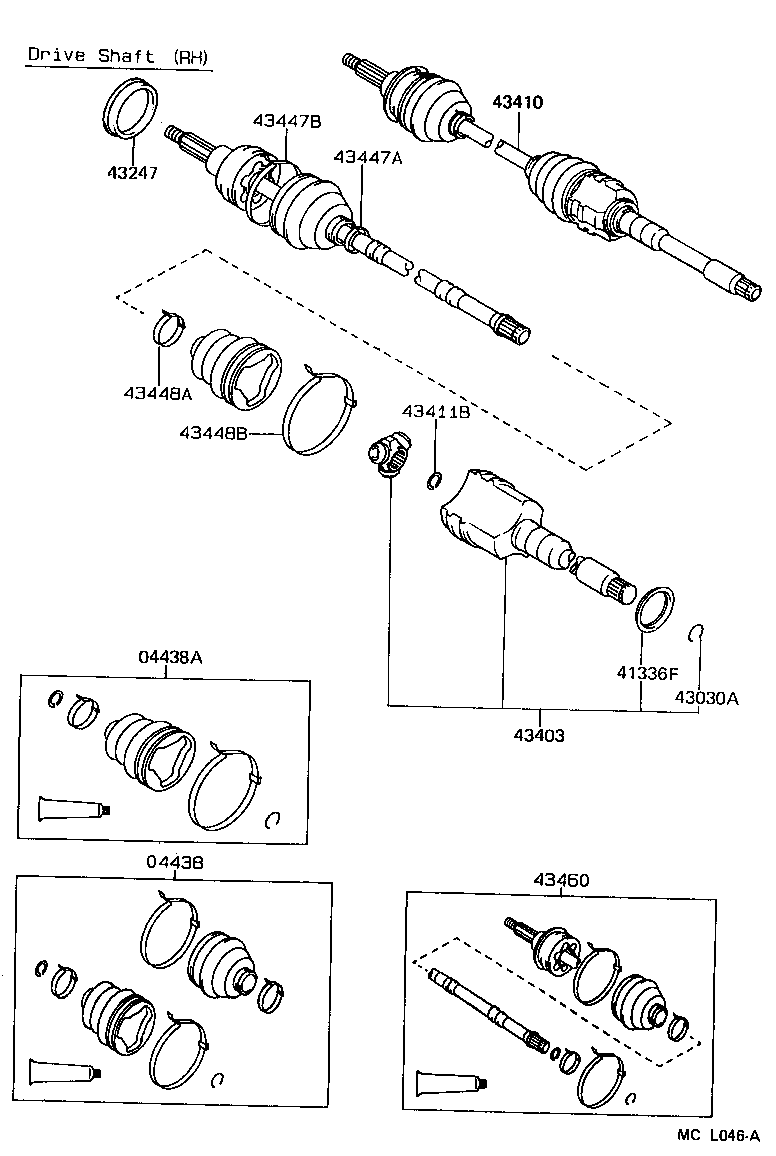 04438-10080 BOOT KIT, FRONT DRIVE SHAFT product image