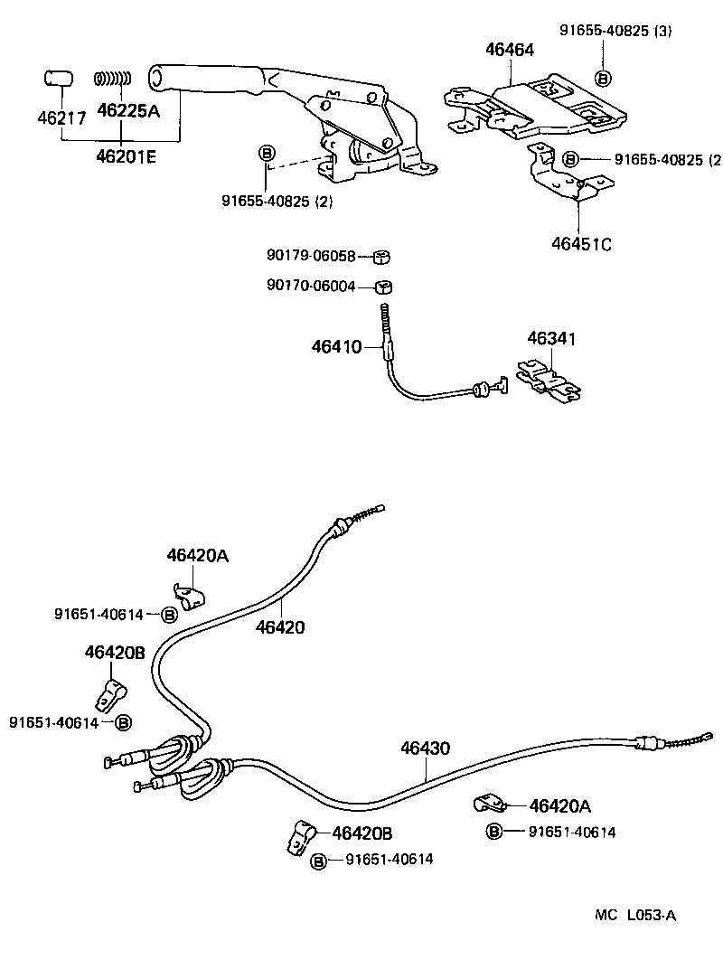 46420-10180 CABLE ASSY, PARKING BRAKE, NO.2 product image