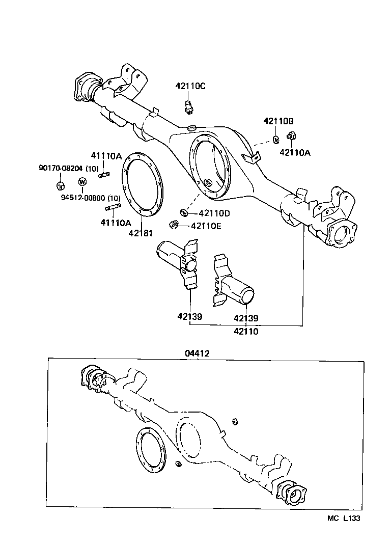 04412-10040 GASKET KIT, REAR DIFFERENTIAL CARRIER product image