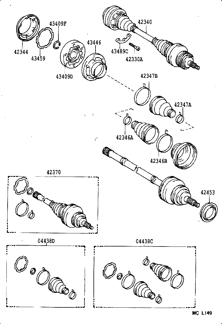 04421-21010 BEARING KIT, REAR AXLE SHAFT product image
