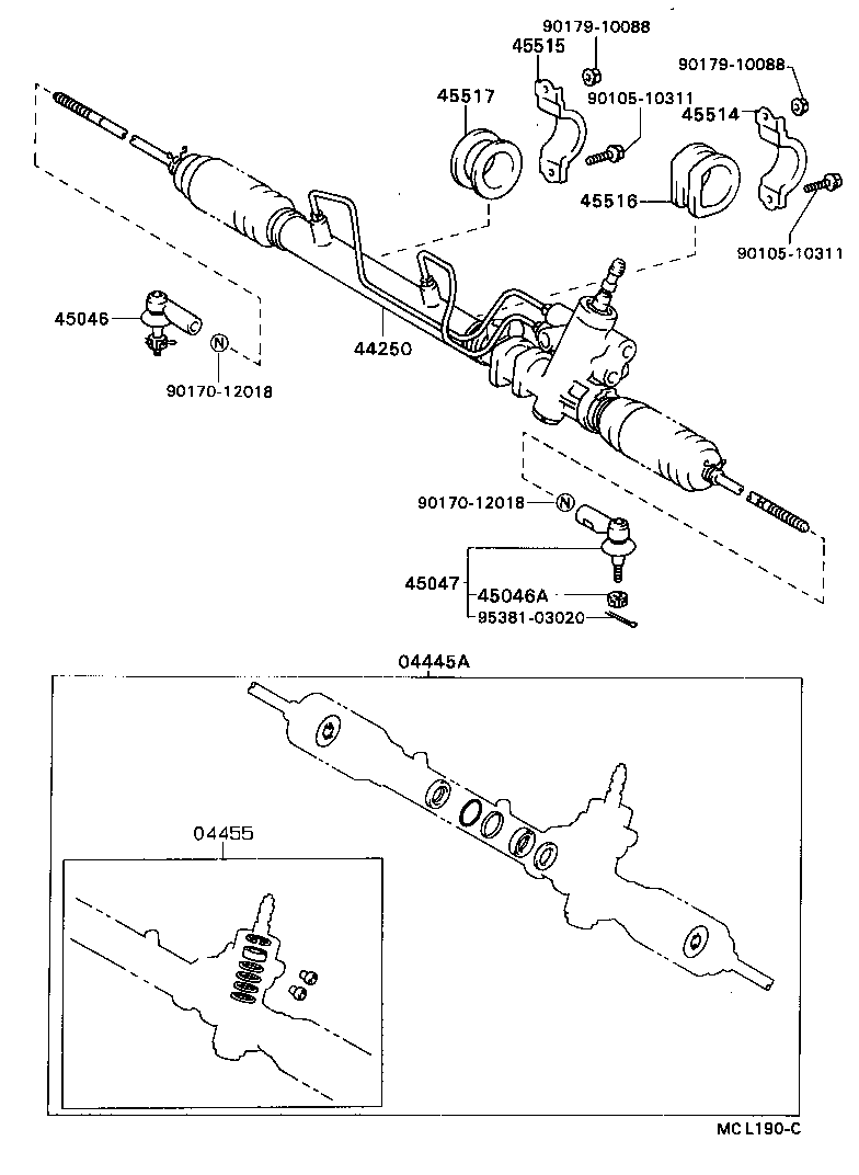 04455-16070 GASKET KIT, POWER STEERING CONTROL VALVE OVERHOLE product image