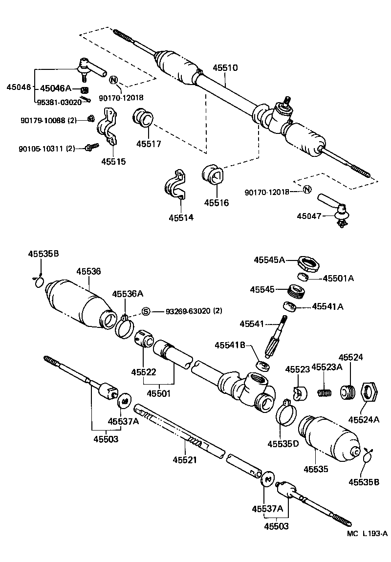 04455-16070 GASKET KIT, POWER STEERING CONTROL VALVE OVERHOLE product image