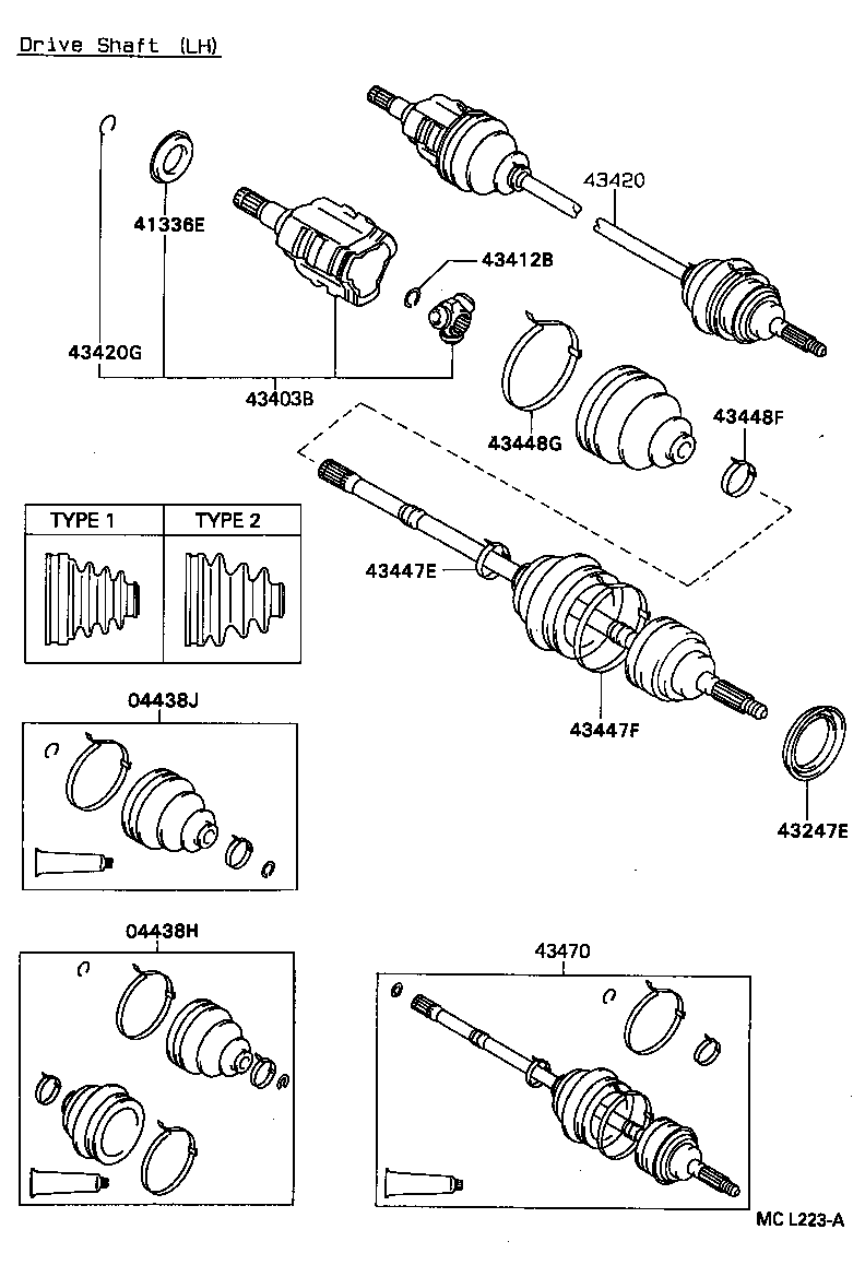 04438-12172 BOOT KIT, FRONT DRIVE SHAFT, IN & OUTBOARD, RH product image