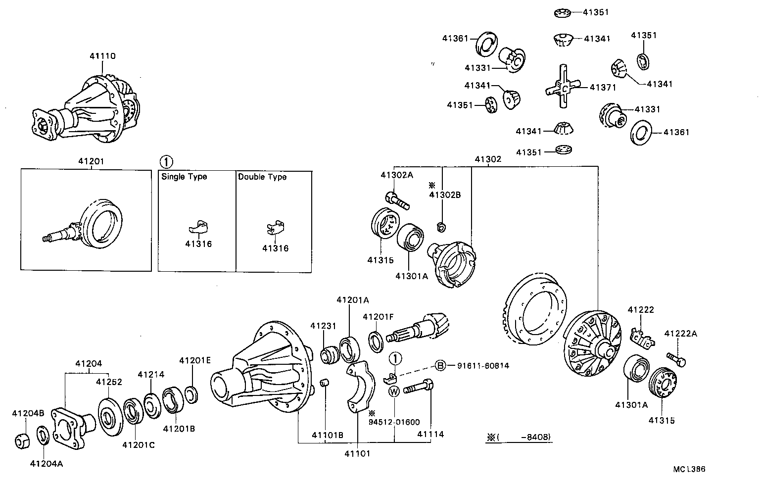 41110-36340 CARRIER ASSY, DIFFERENTIAL, REAR product image