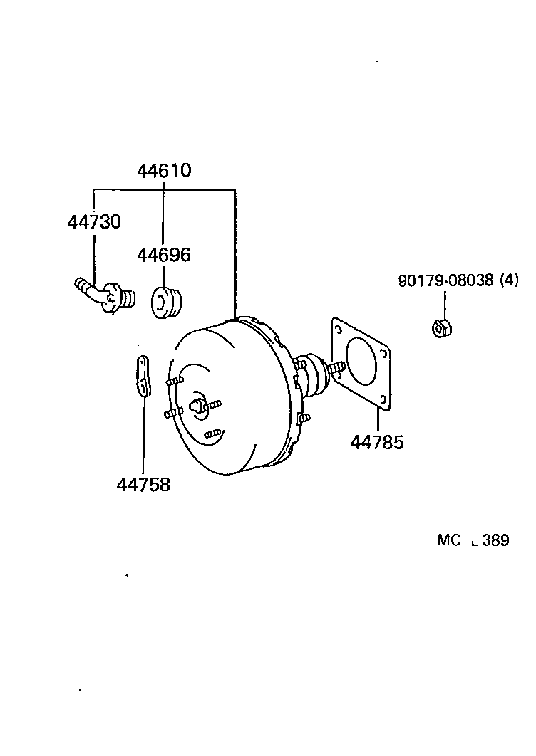 44610-60792 BOOSTER ASSY, BRAKE product image