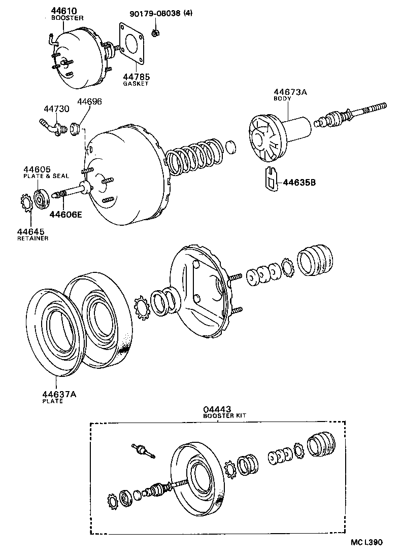 04443-22590 BOOSTER KIT, BRAKE product image
