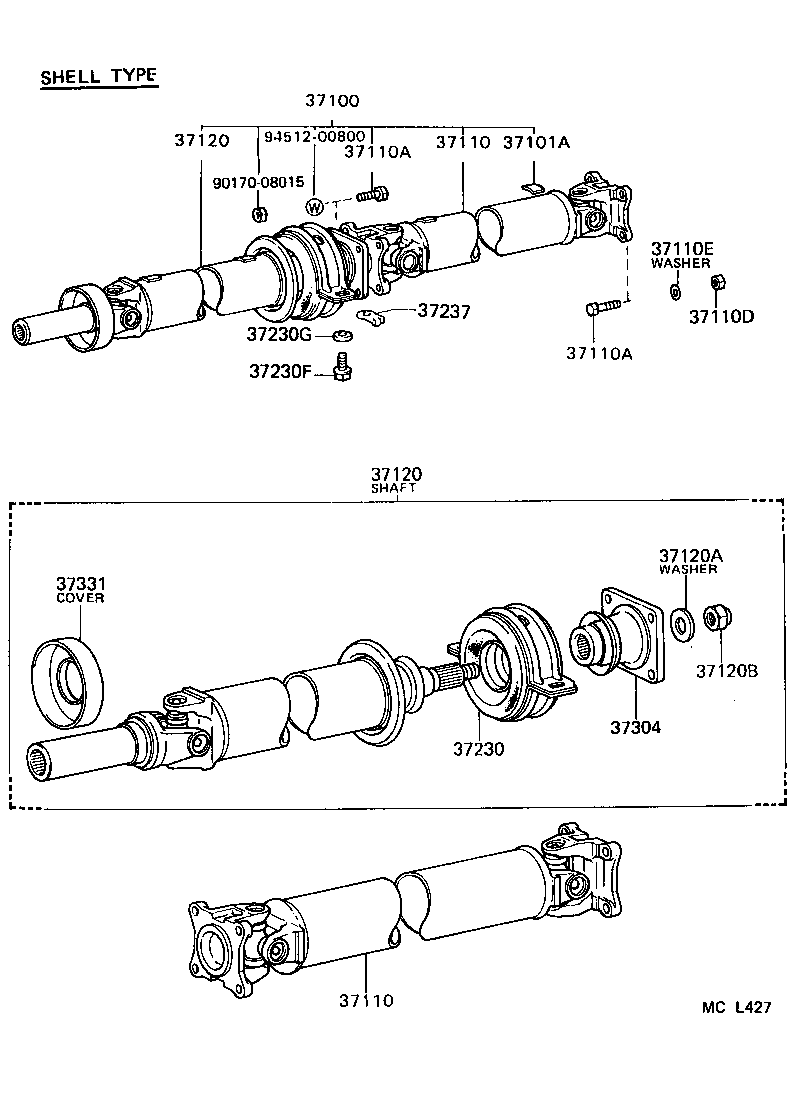 37120-30201 SHAFT ASSY, PROPELLER INTERMEDIATE product image