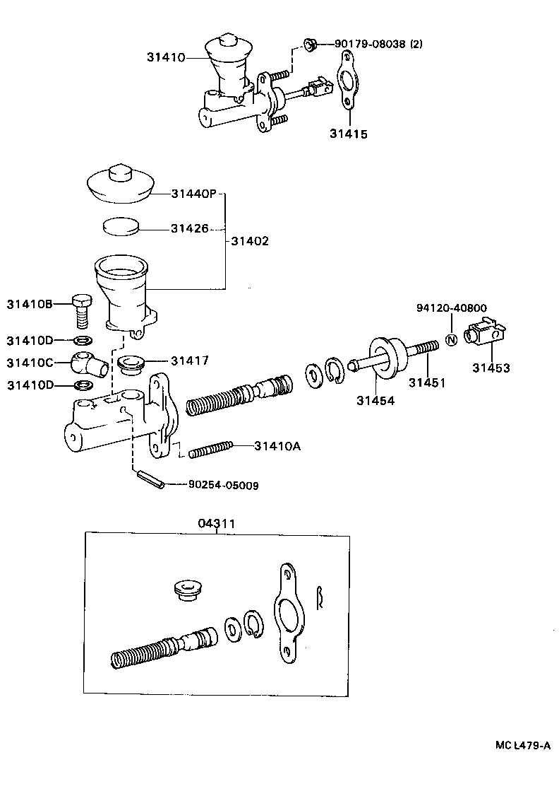 31404-16010 CLEVIS, CLUTCH MASTER CYLINDER PUSH ROD product image