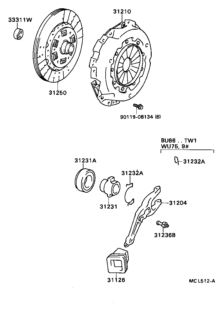 31204-36090 FORK SUB-ASSY, CLUTCH RELEASE product image