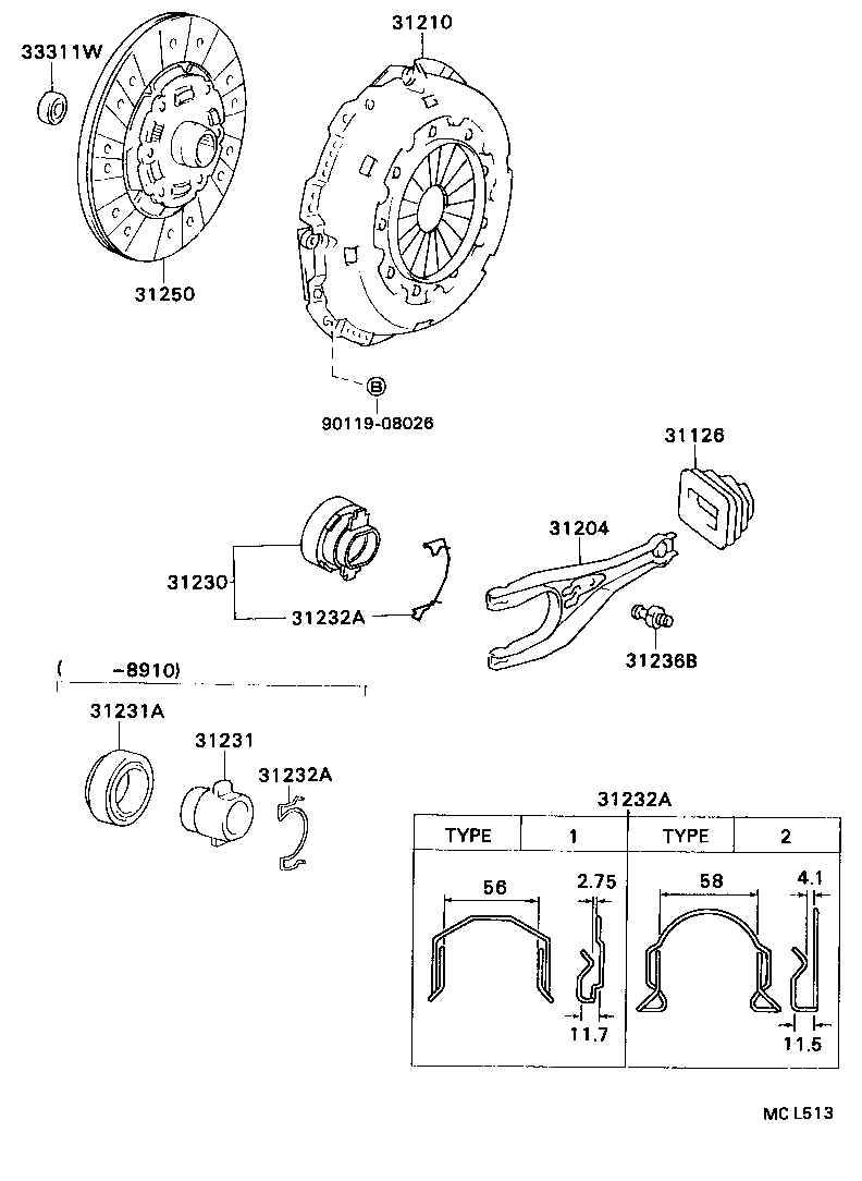 31204-36090 FORK SUB-ASSY, CLUTCH RELEASE product image