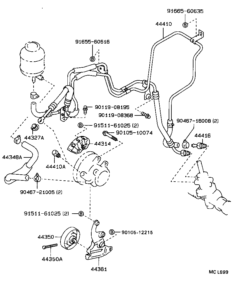 44402-20280 COOLER SUB-ASSY, POWER STEERING OIL, NO.1 product image