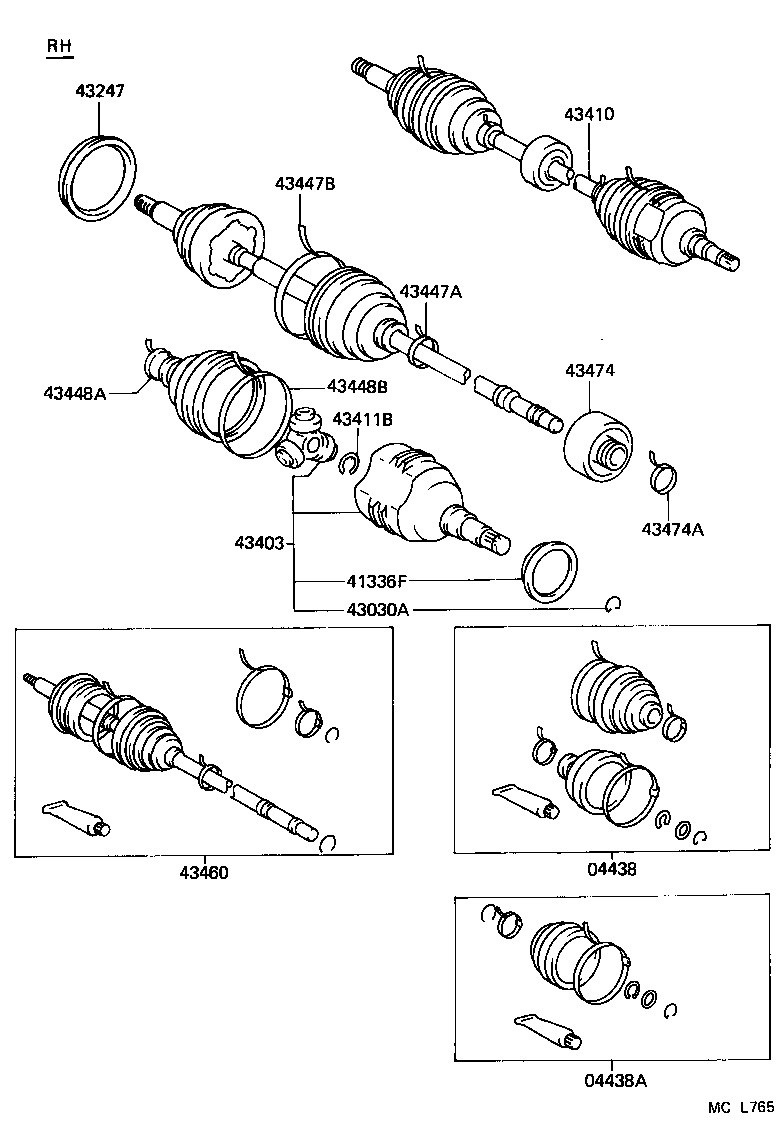 04438-12100 BOOT KIT, FRONT DRIVE SHAFT product image