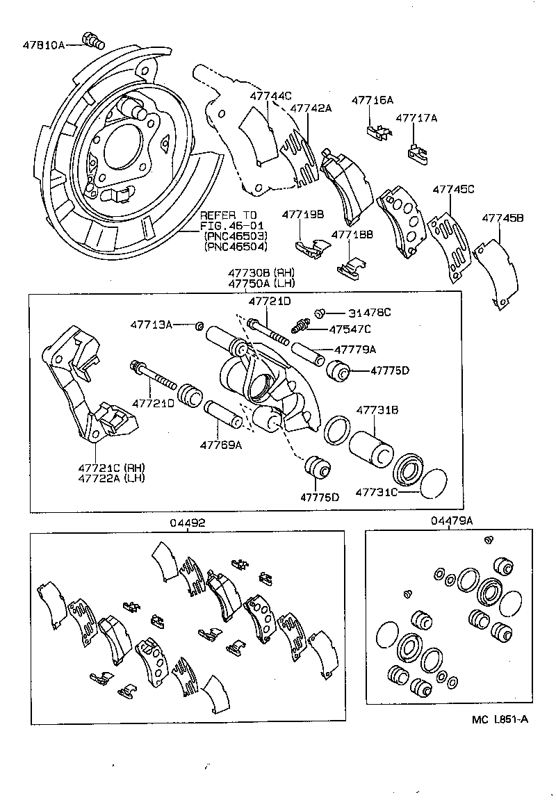 04479-33030 CYLINDER KIT, DISC BRAKE, REAR product image