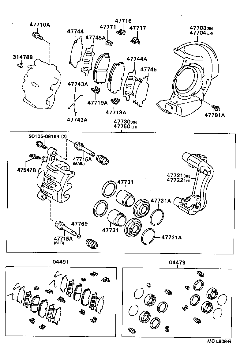 47721-12170 MOUNTING, FRONT DISC BRAKE CYLINDER, RH product image
