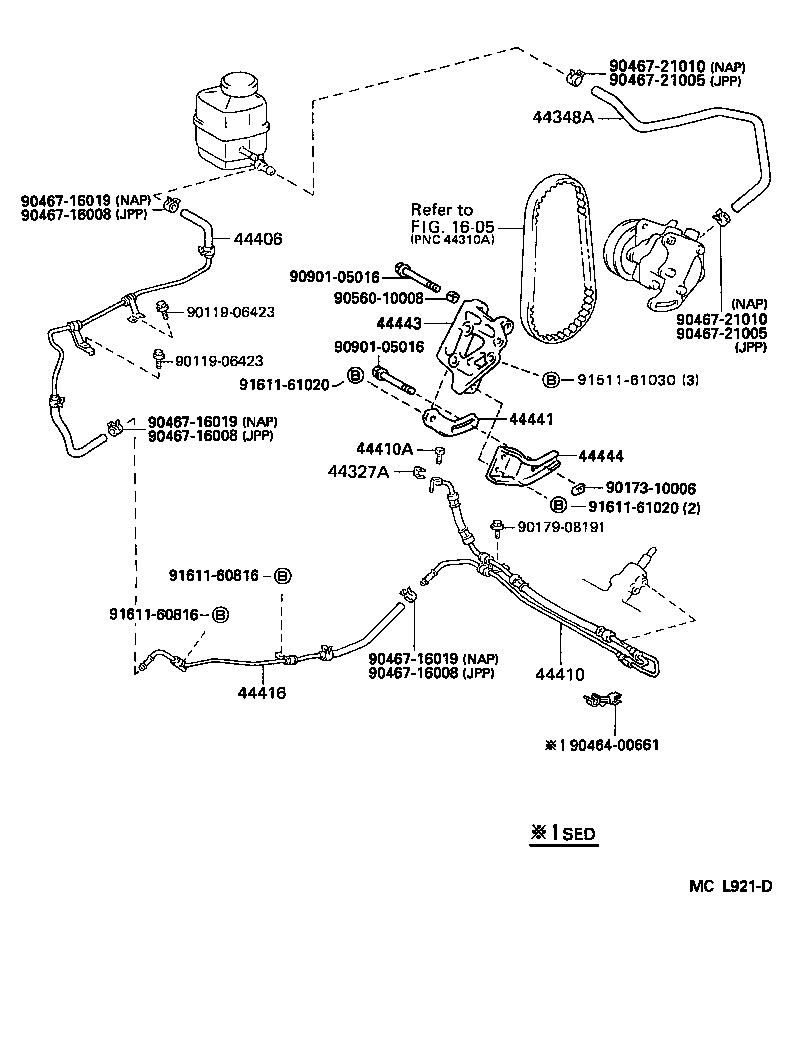 44348-06070 HOSE, OIL RESERVOIR TO PUMP, NO.2 product image