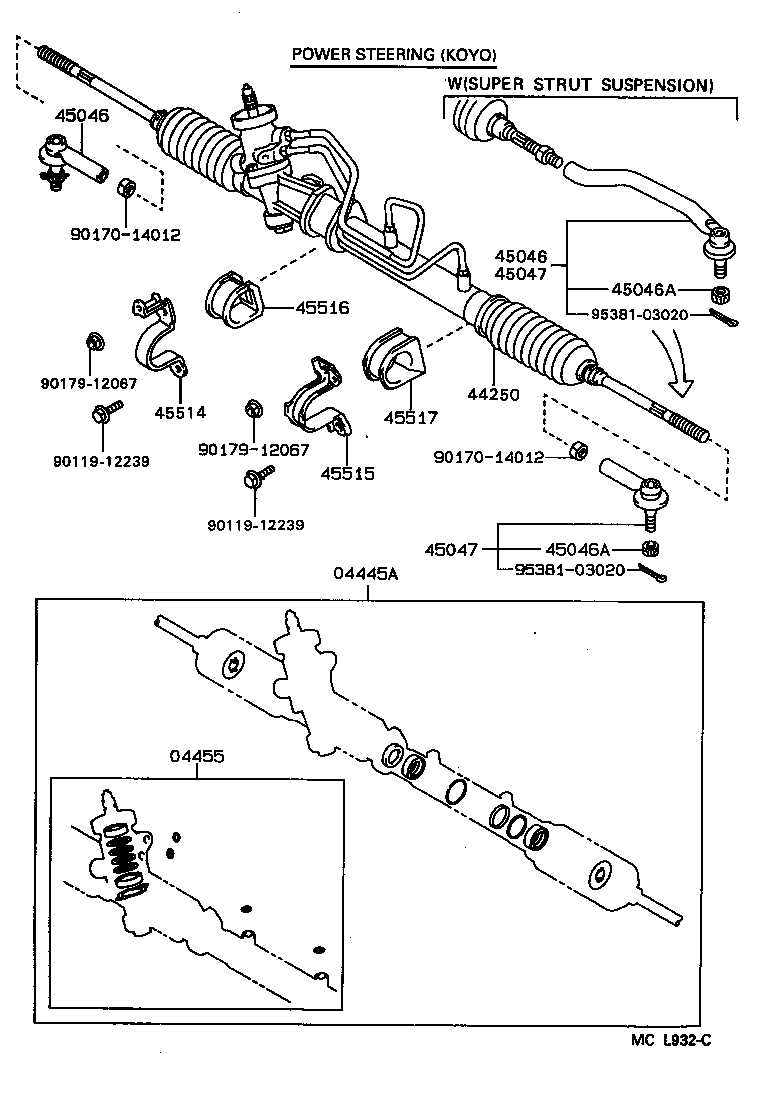 44201-12370 VALVE SUB-ASSY, POWER STEERING CONTROL product image