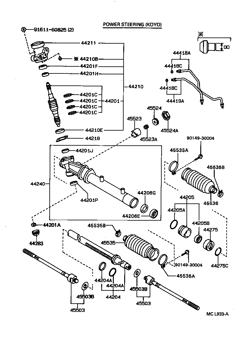 44201-12370 VALVE SUB-ASSY, POWER STEERING CONTROL product image