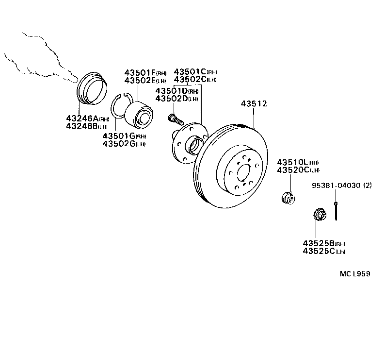 90080-36078 BEARING (FOR FRONT AXLE HUB RH) product image