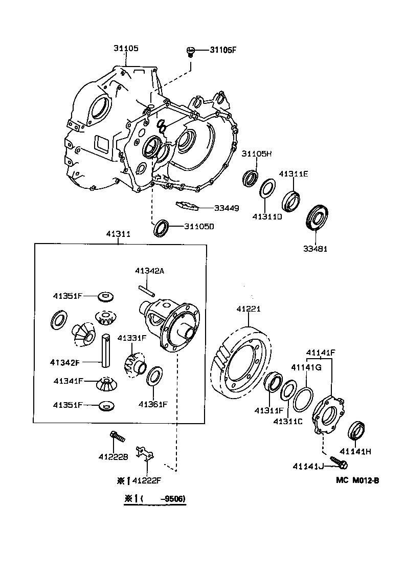 41109-33010 CAGE SUB-ASSY, DIFFERENTIAL DRIVE PINION BEARING product image