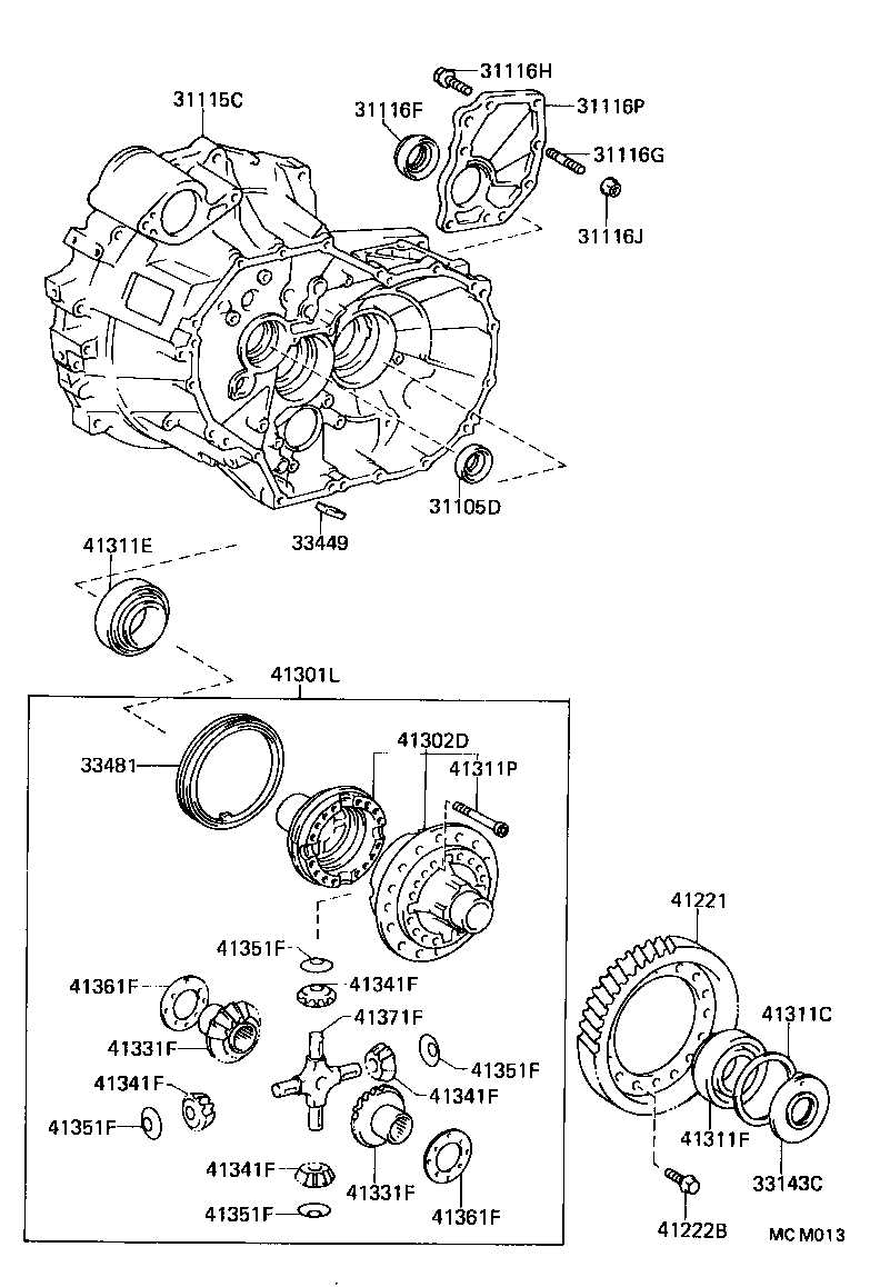 41109-33010 CAGE SUB-ASSY, DIFFERENTIAL DRIVE PINION BEARING product image