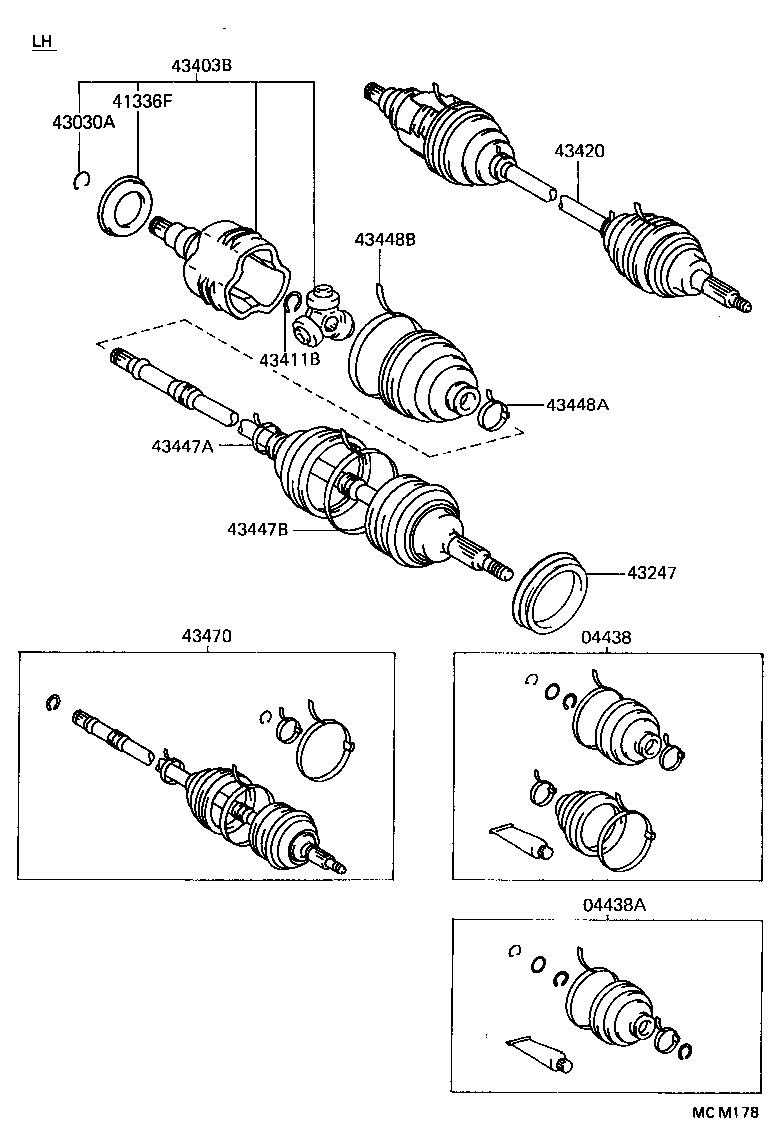 04438-12190 BOOT KIT, FRONT DRIVE SHAFT product image