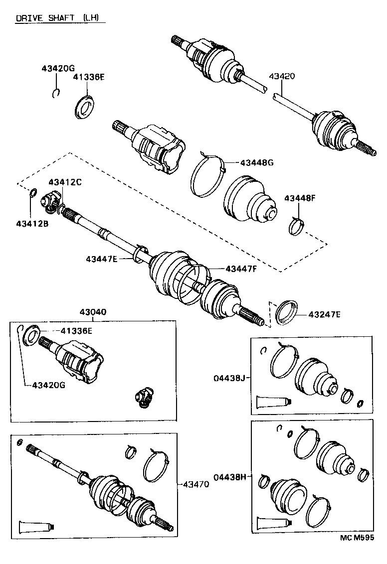 04438-20150 BOOT KIT, FRONT DRIVE SHAFT, IN & OUTBOARD, RH product image
