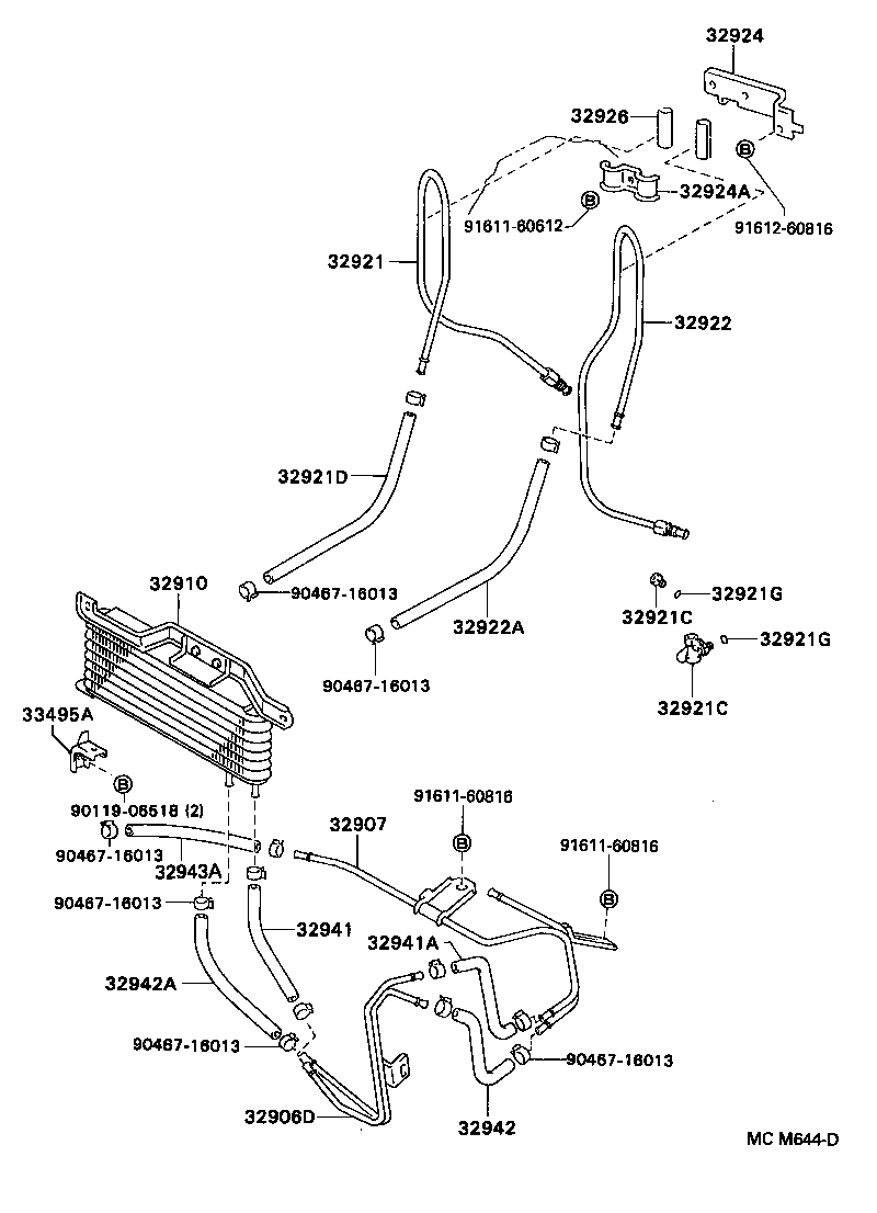 32922-33020 TUBE, OIL COOLER OUTLET, NO.1 product image