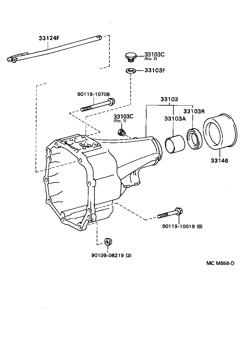 33124-28040 PIPE, OIL RECEIVER, NO.1(FOR EXTENSION HOUSING) product image