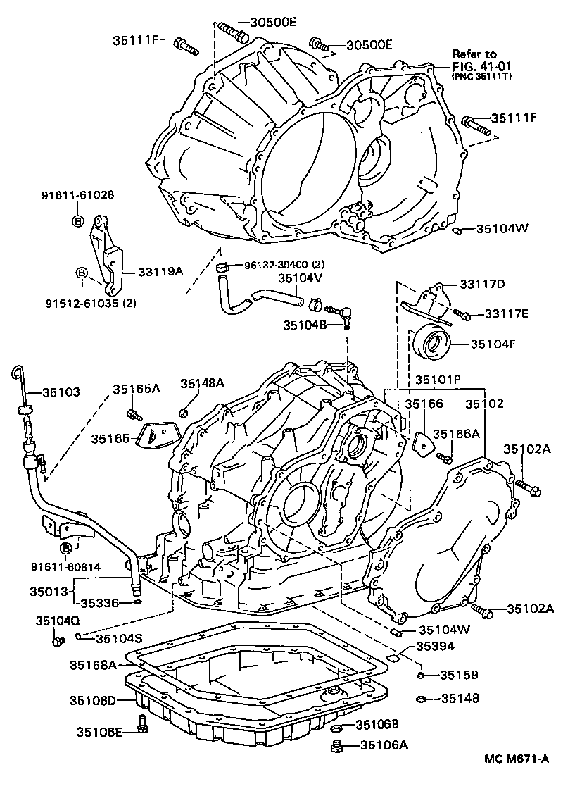 35101-20031 CASE & COVER SUB-ASSY, TRANSAXLE product image