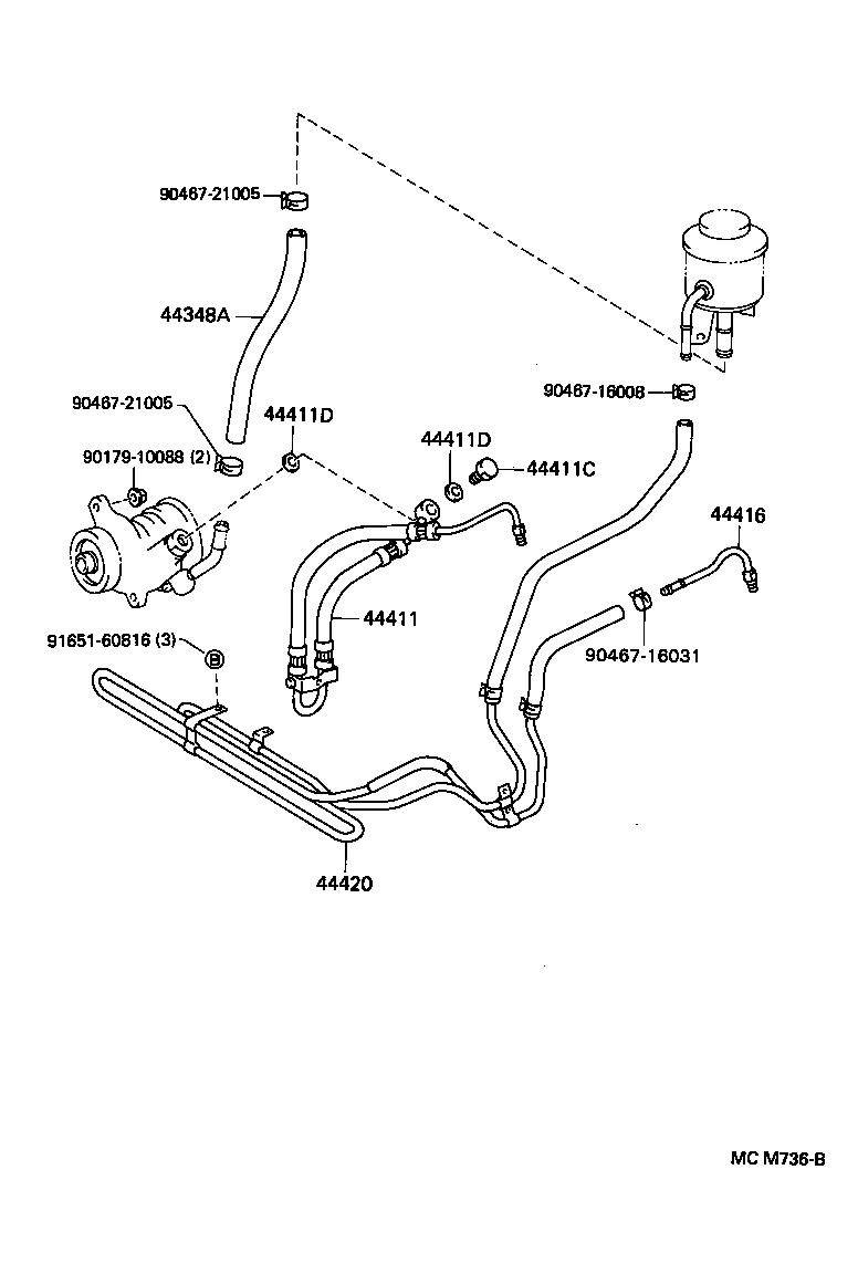 44348-60170 HOSE, OIL RESERVOIR TO PUMP, NO.1 product image